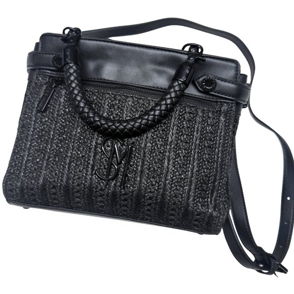 Steve Madden “Bhaymann” Woven Black Satchel – Braided Handle - Picture 12 of 13